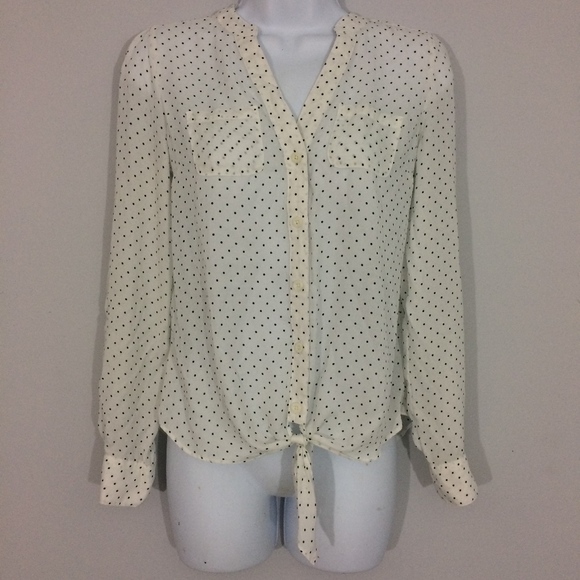 Candie's Tops - Candies Womens XS Black & White Polkadot Lace Top